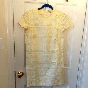 Milly Cream Dress with Side Buttons Size 2